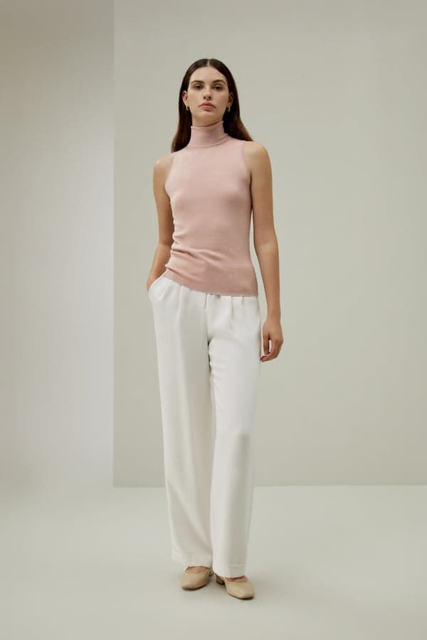 LILYSILK Top Soie Modèle À Col Roulé La Soie Véritable Lavable En Machine Modèle Classique Élégance Intemporelle Et Style Sophistiqué Rose S