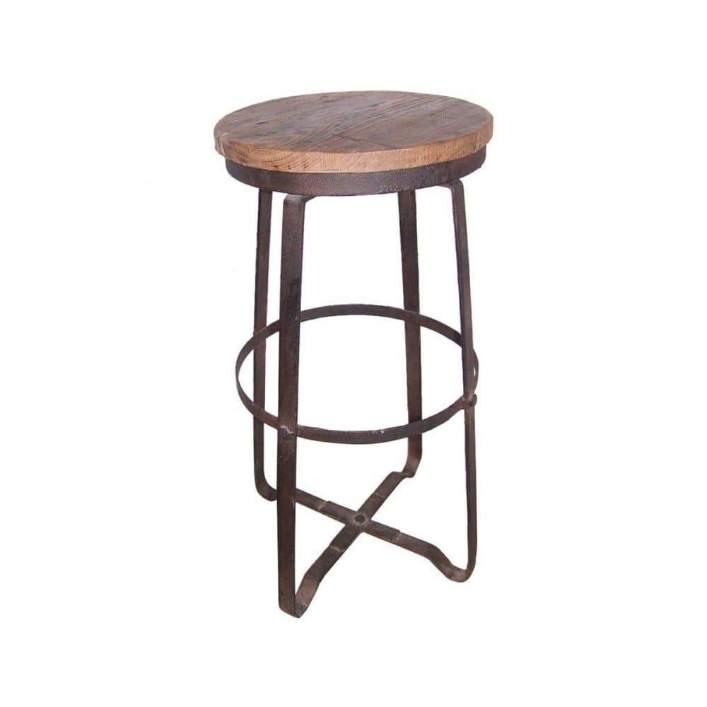 Tabouret de Bar Métal et Bois Style Industriel