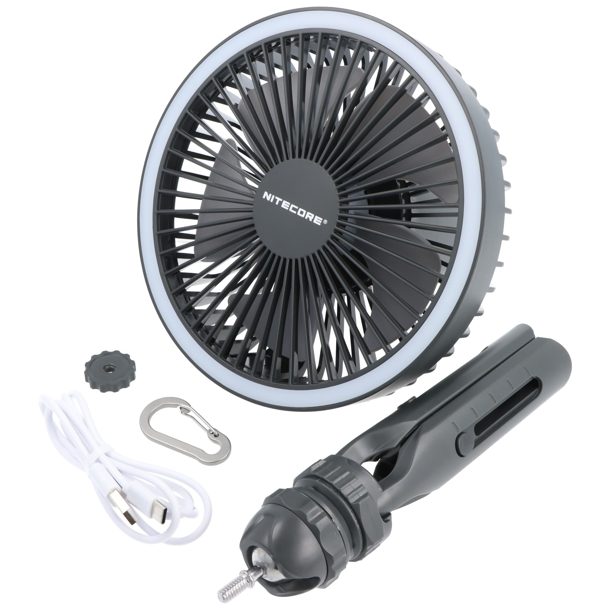 Nitecore Ventilator NEF10, ventilateur rechargeable, avec anneau lumineux LED et fonction power bank, y compris trépied 360°