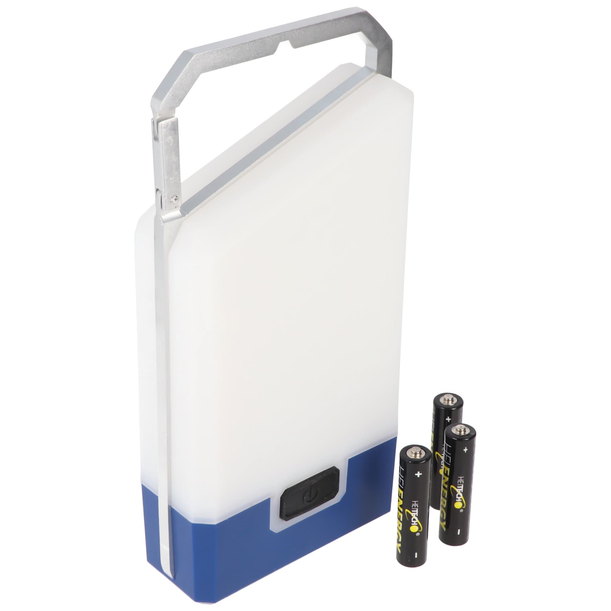 Lampe de camping LED avec 3 niveaux d'éclairage, 250 lumens, mousqueton intégré, y compris 3 piles Micro, AAA
