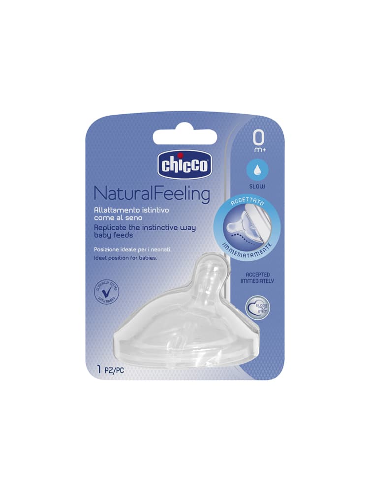 Chicco Tétine Naturalfeeling Inclinée - Flux Lent - 0M+ - X1