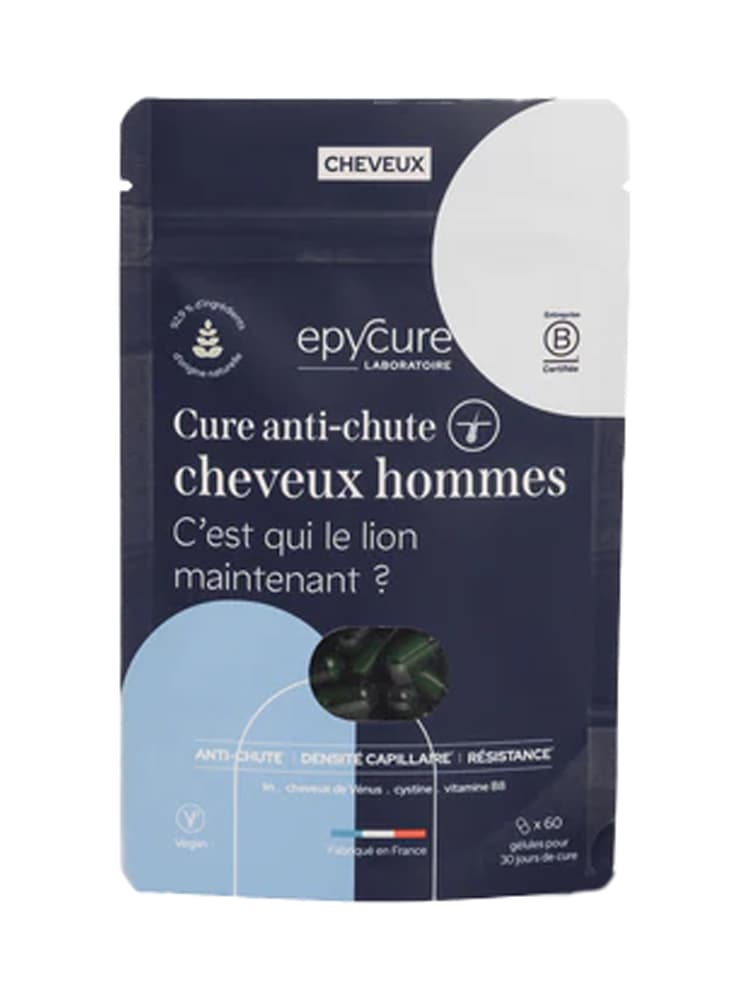 Epycure Cure Anti Chute de Cheveux - Hommes - 1 Mois - X60 Gélules - 2/Jour