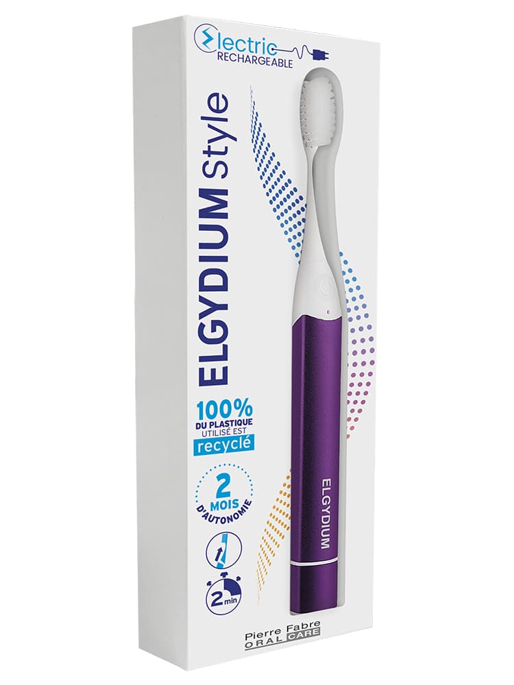 Elgydium Style Electric Rechargeable 1 Brosse à Dent - Couleur : Raisin Pétillant