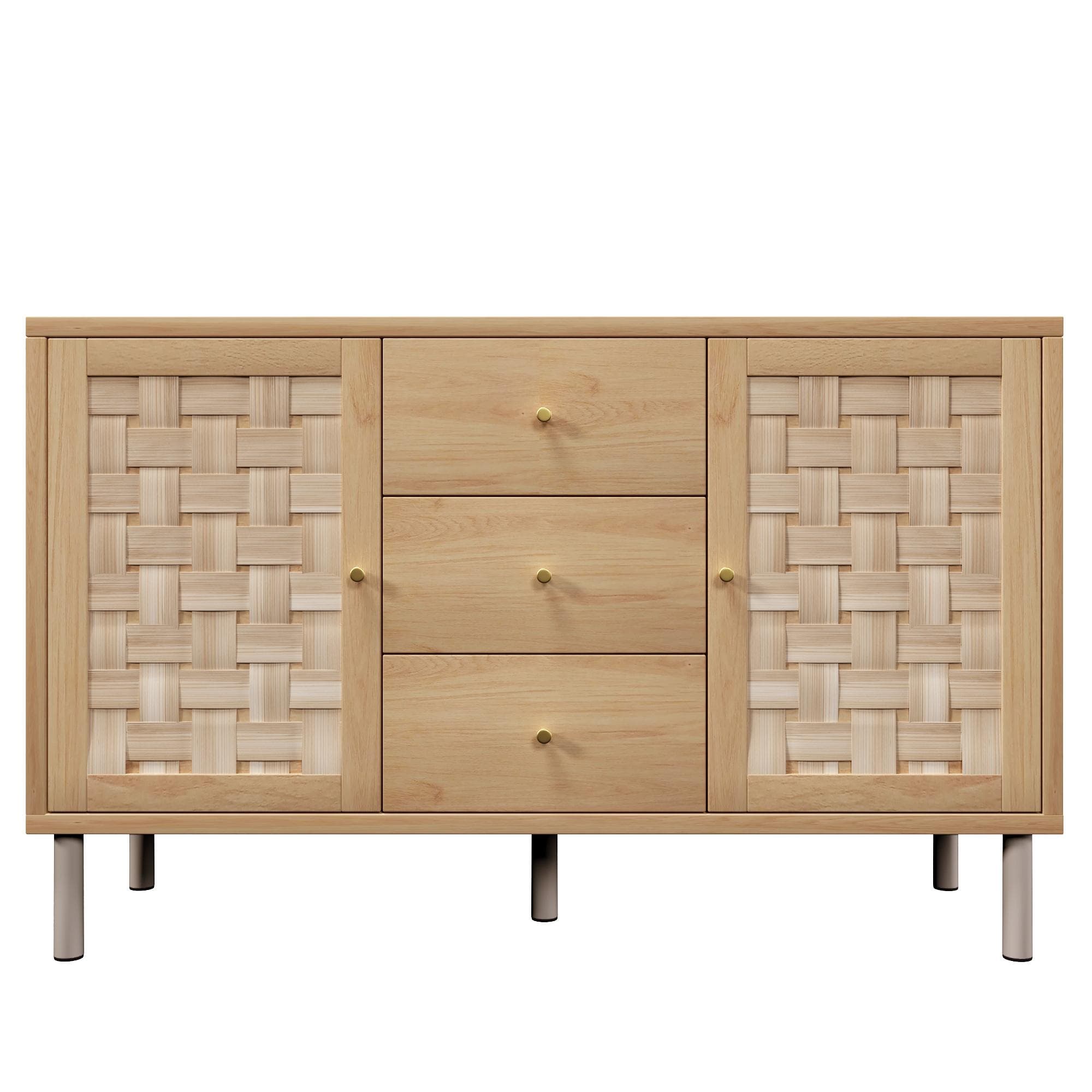 Commode de style maison de campagne avec 2 portes, Couleur naturelle Aosom France