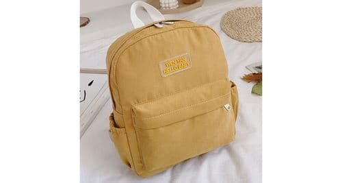 Tendance de la mode couleur unie mignon sac à dos en velours côtelé pour enfants - jaune