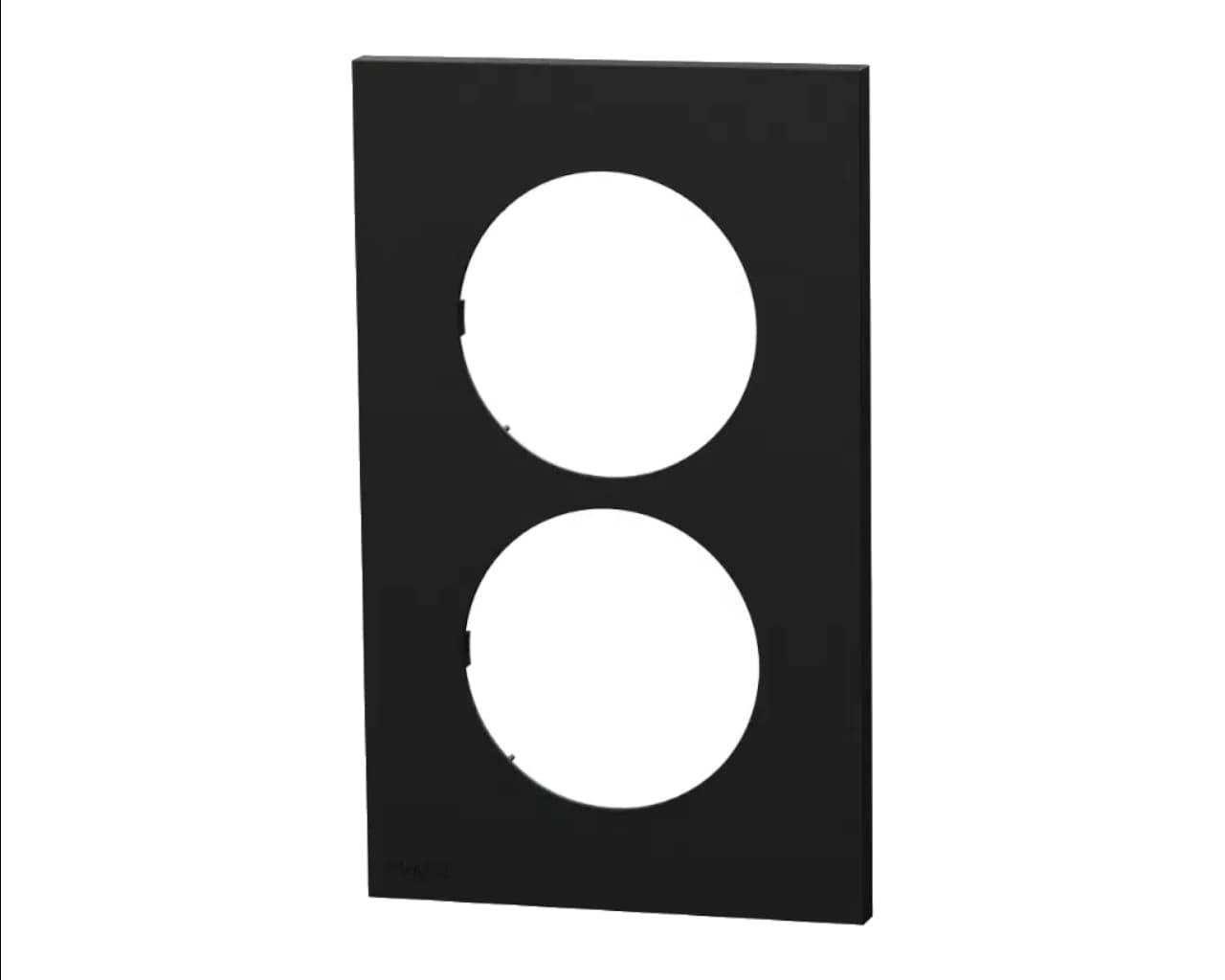 Plaque de finition double verticale ent. 57 mm Noir onyx Schneider Odace